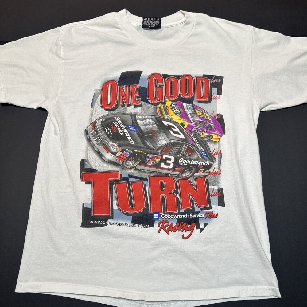 VINTAGE NASCAR CHASE RACING T SHIRT DALE EARNHARDT 2000 Y2K TEE DOUBLE SIDED A56